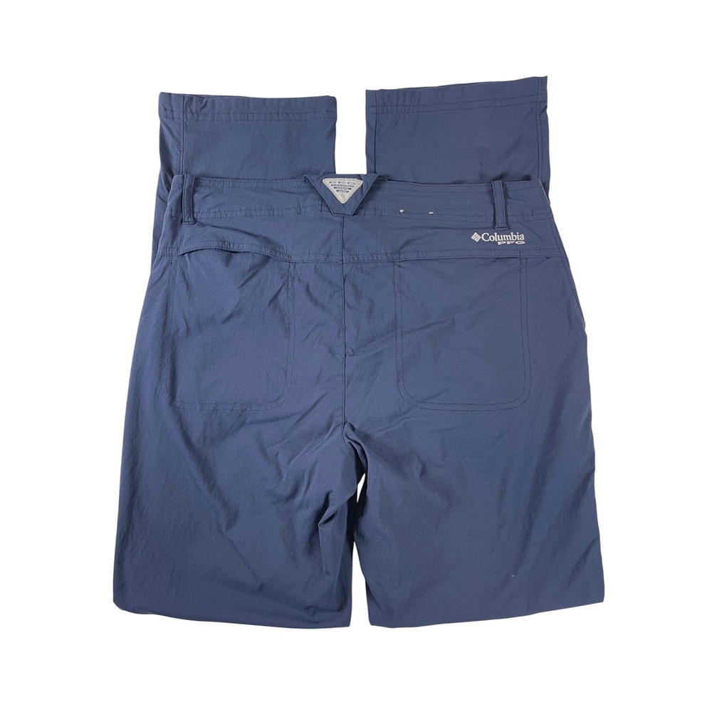 Columbia PFG Omni Shade Aruba Navy Blue Roll Up Pants Women's Sz 8 (31x30.5)